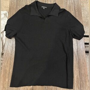 James Perse Ribbed Linen-Blend Polo Shirt